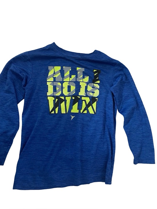 Old Navy Other - Old Navy Blue Long-Sleeve Graphic Tee with Neon Green Accent